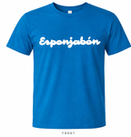 Blue Esponjabon logo t-shirt, front view