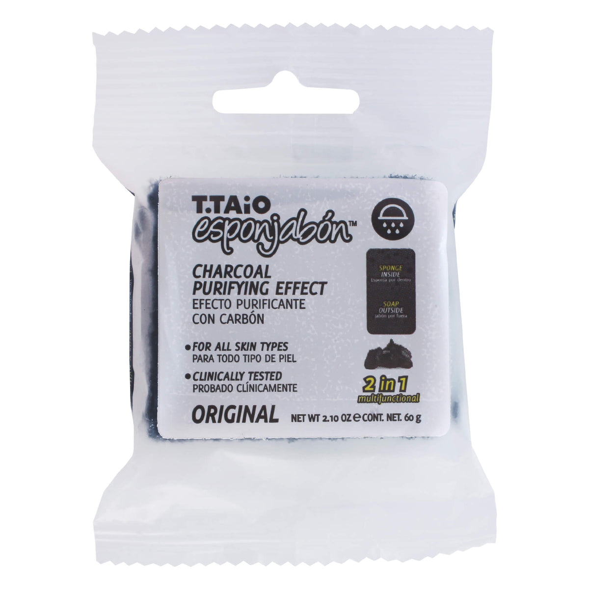 Mini EsponJabon Charcoal, Purifying effect by T.Taio