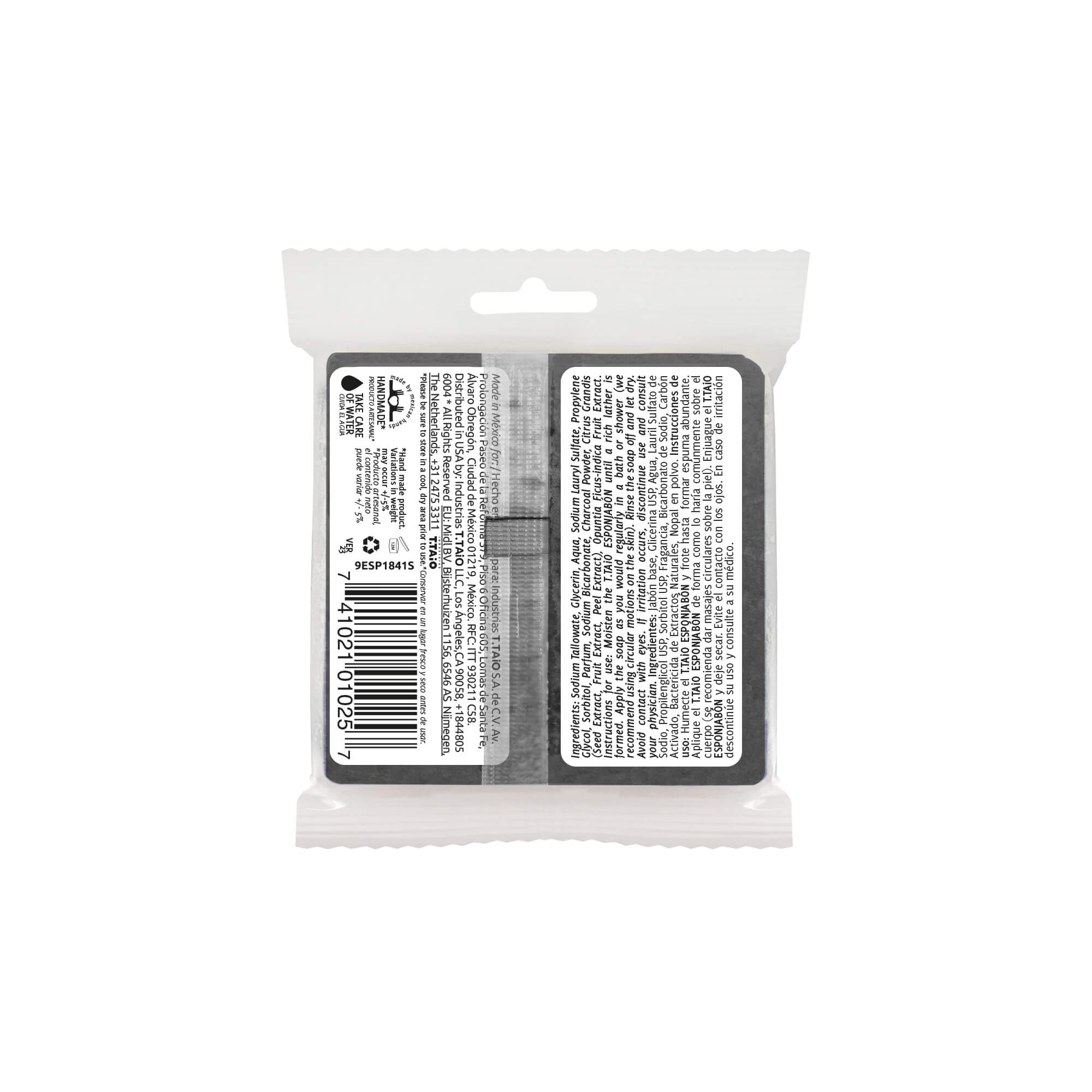 Mini EsponJabon Charcoal, Purifying effect by T.Taio