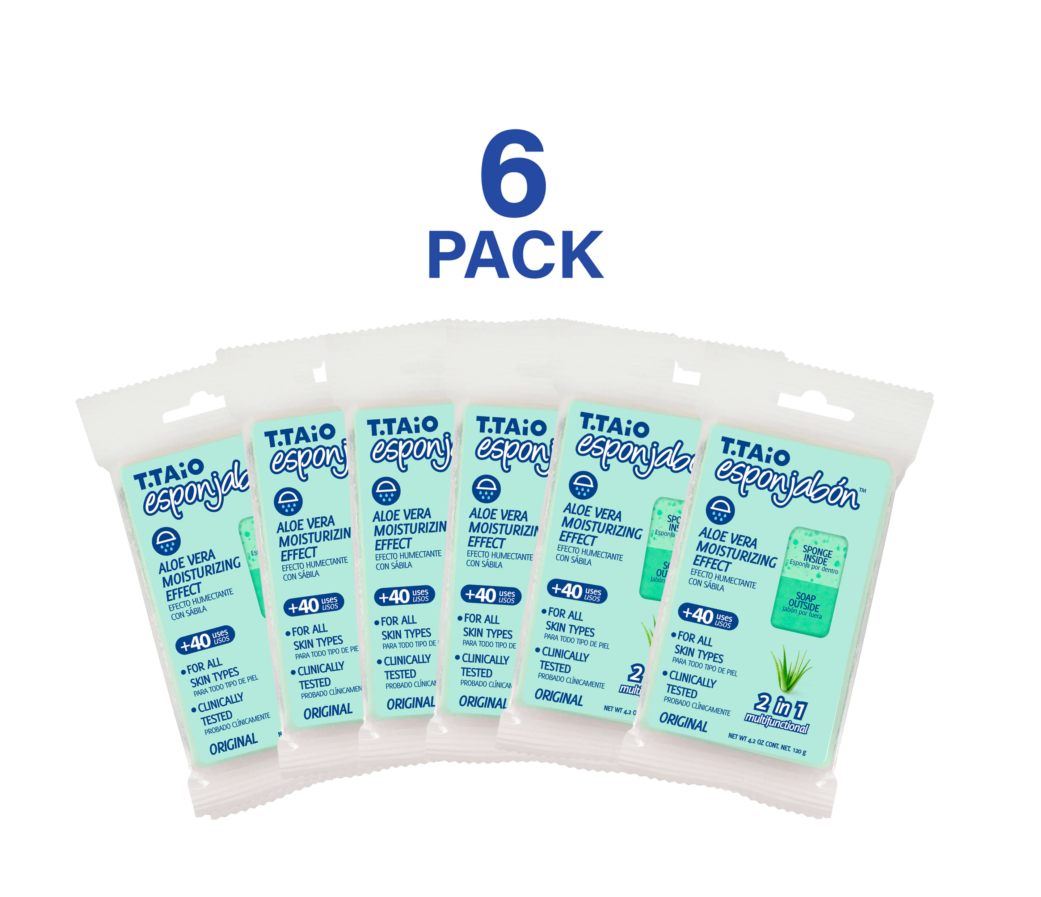 EsponJabon Aloe Vera - Moisturizing Effect - PACK OF 6