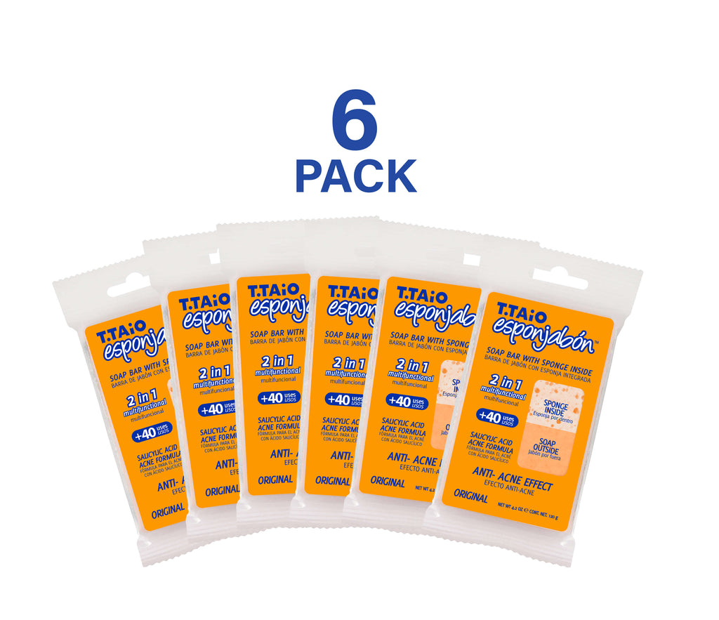 EsponJabon Salicylic Acid, Anti-Acne Effect - PACK OF 6