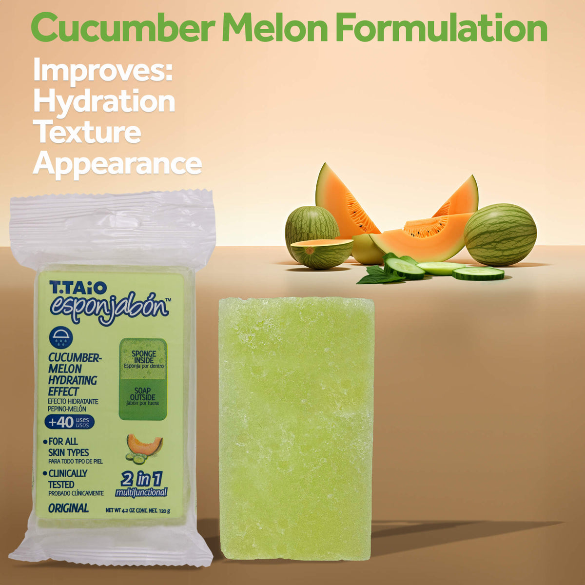 EsponJabon Cucumber with Melon, Moisturizer by T.Taio