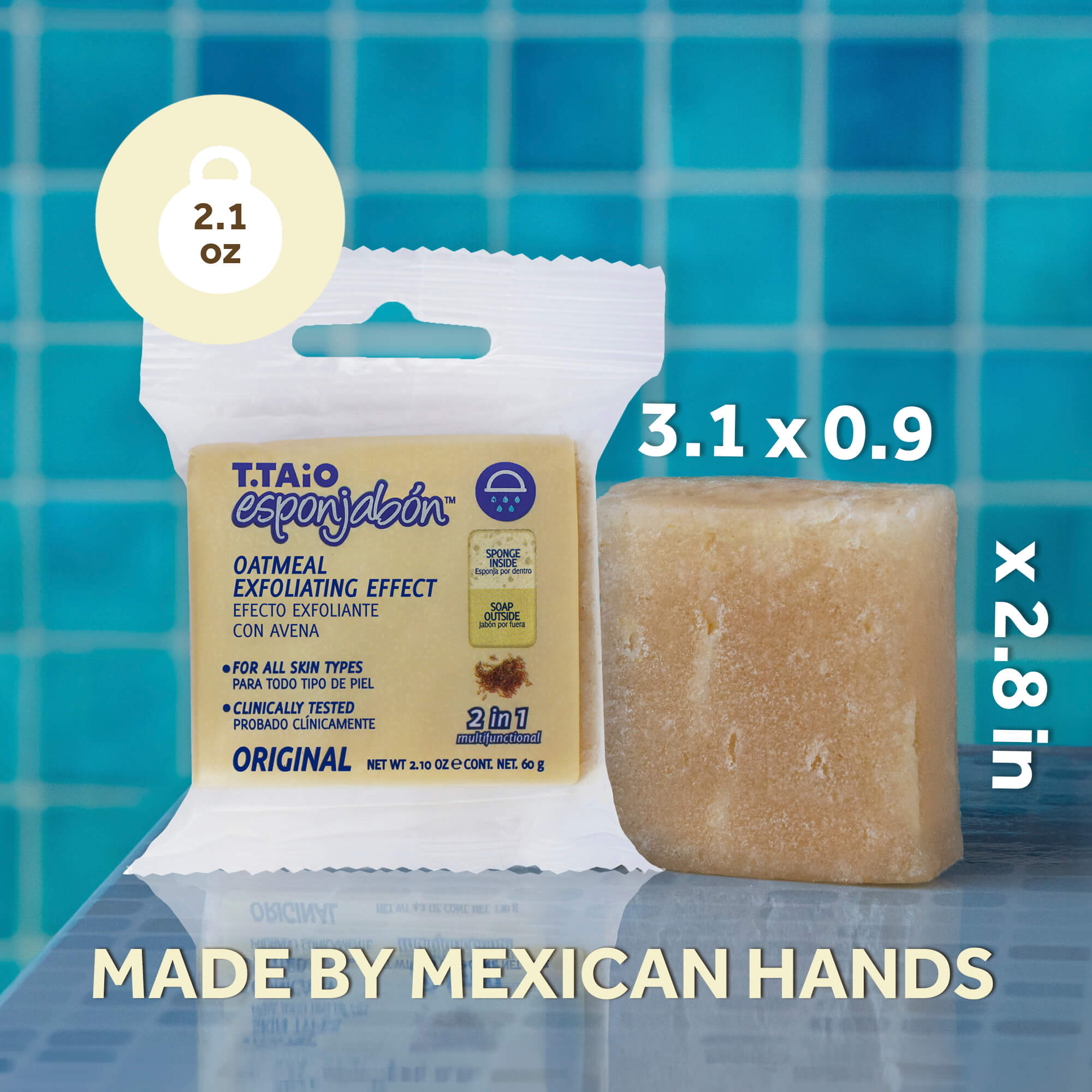 Mini EsponJabon Oatmeal, Exfoliating by T.Taio