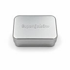 Esponjabón Collector Tin, embossed brushed-metal case for storing a dry bar