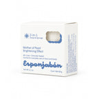 Mini Esponjabón Mother of Pearl 2-in-1 soap sponge box, angled view