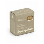 Mini Esponjabón Oatmeal 2-in-1 soap sponge box, three-quarter view
