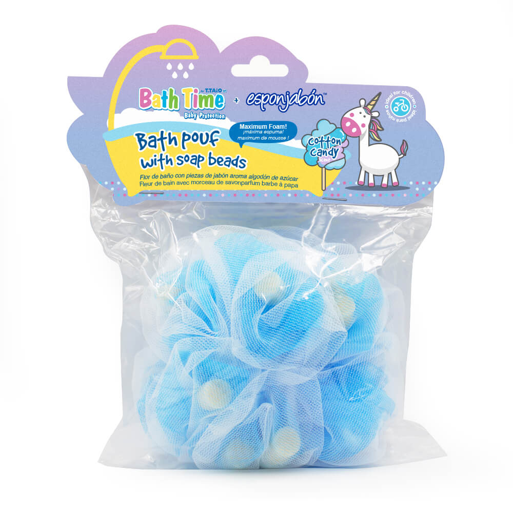 Cotton Candy Scented Bath Pouf + Soap - Bath Time by Esponjabon