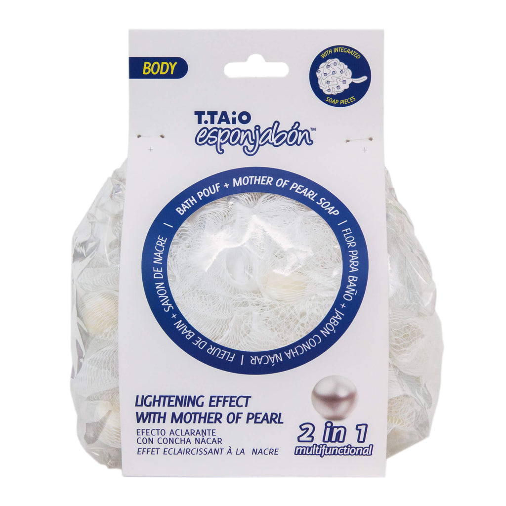 Esponjabon Bath Pouf + Soap Mother of Pearl, Lightening Effect T.Taio