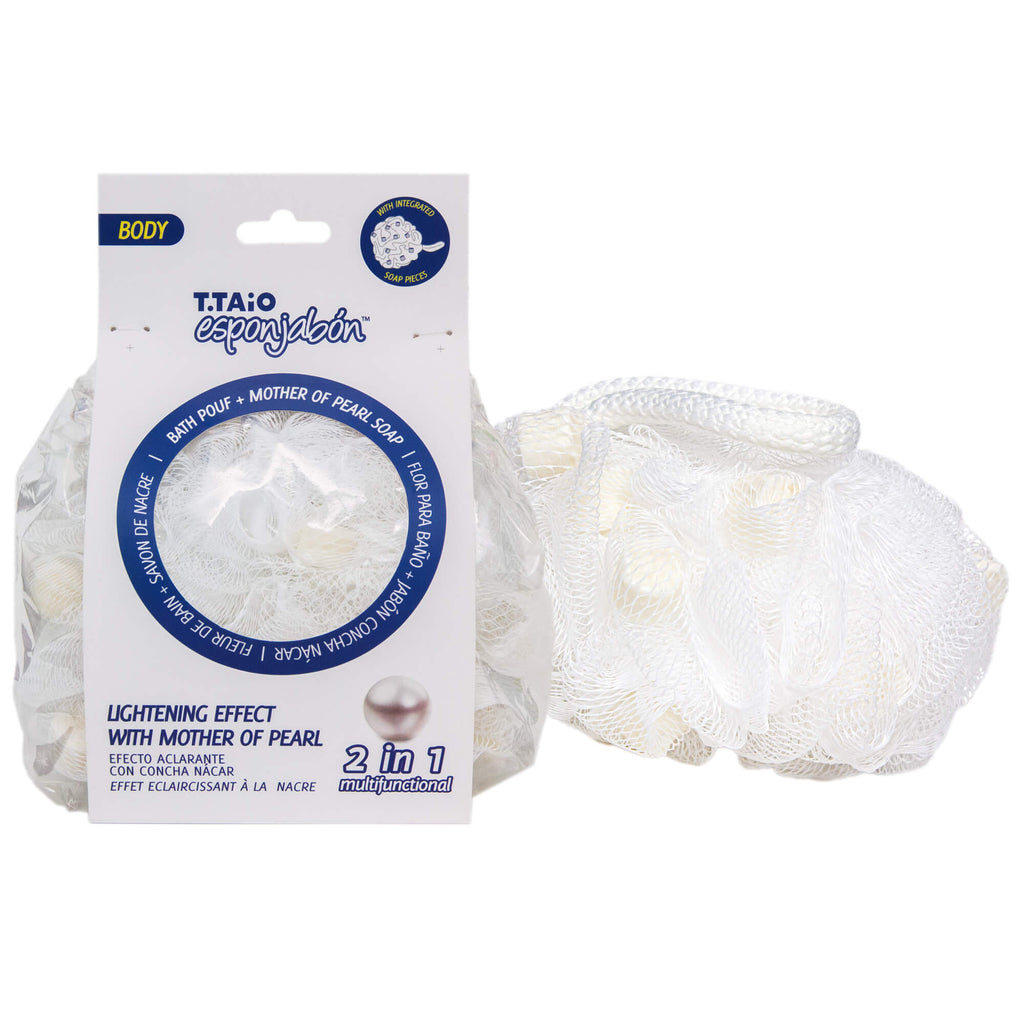 Esponjabon Bath Pouf + Soap Mother of Pearl, Lightening Effect T.Taio