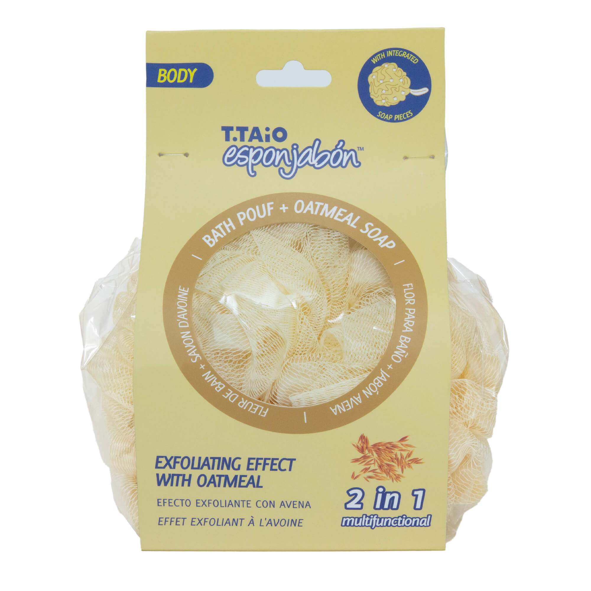 Esponjabon Bath Pouf + Soap Oatmeal, Ultimate Exfoliation by T.Taio