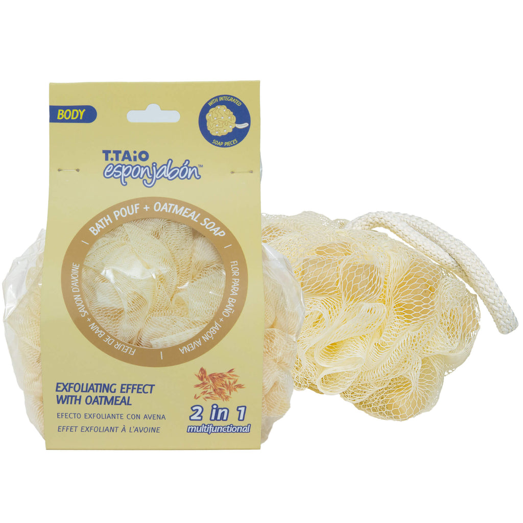 Esponjabon Bath Pouf + Soap Oatmeal, Ultimate Exfoliation by T.Taio